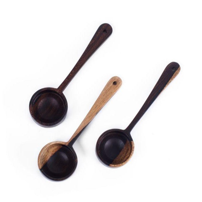 wooden coffee scoops
