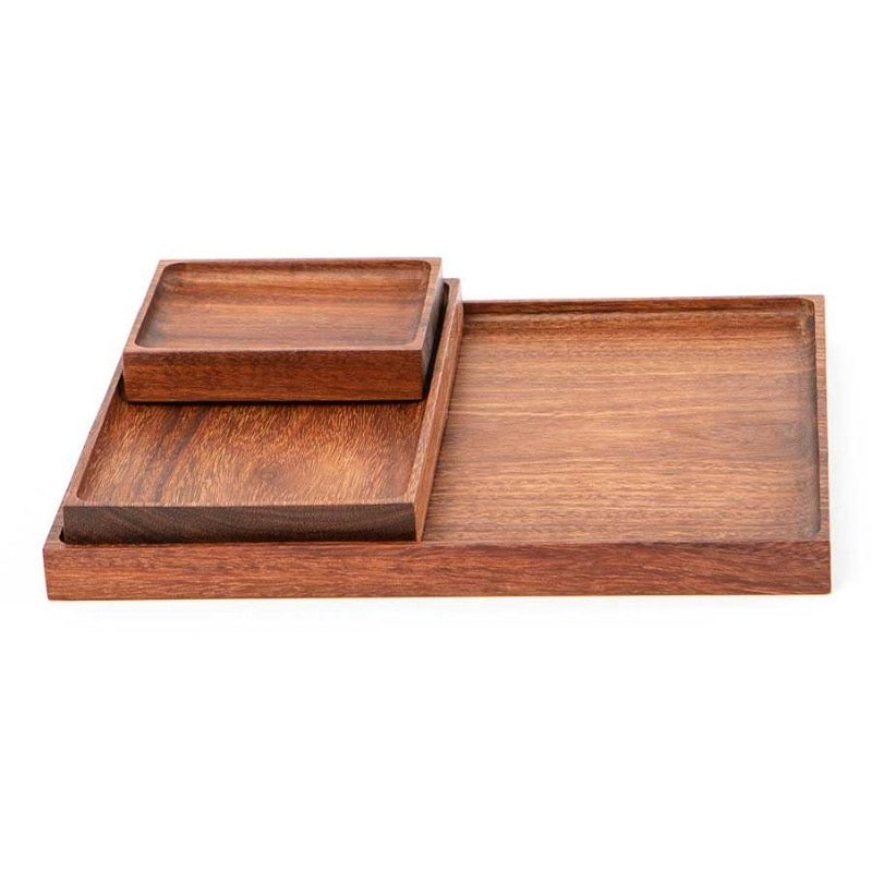 Exotic wood bento plate set